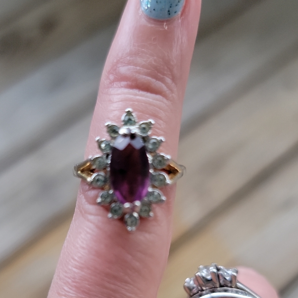 Elegant Purple and Gold Toned Women's Ring